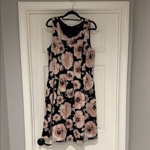 Ivanka Trump Pink and Black Floral Dress